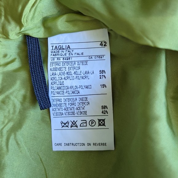 size 42 United Colours of Benetton High Waist Plaid Tweed Skirt Taglia - Picture 6 of 6